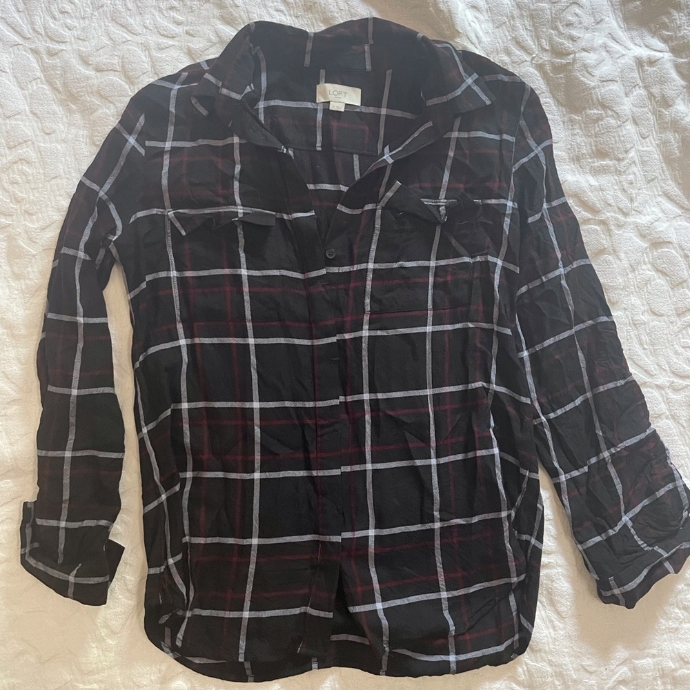 Loft Outlet Plaid Button Down, Size S